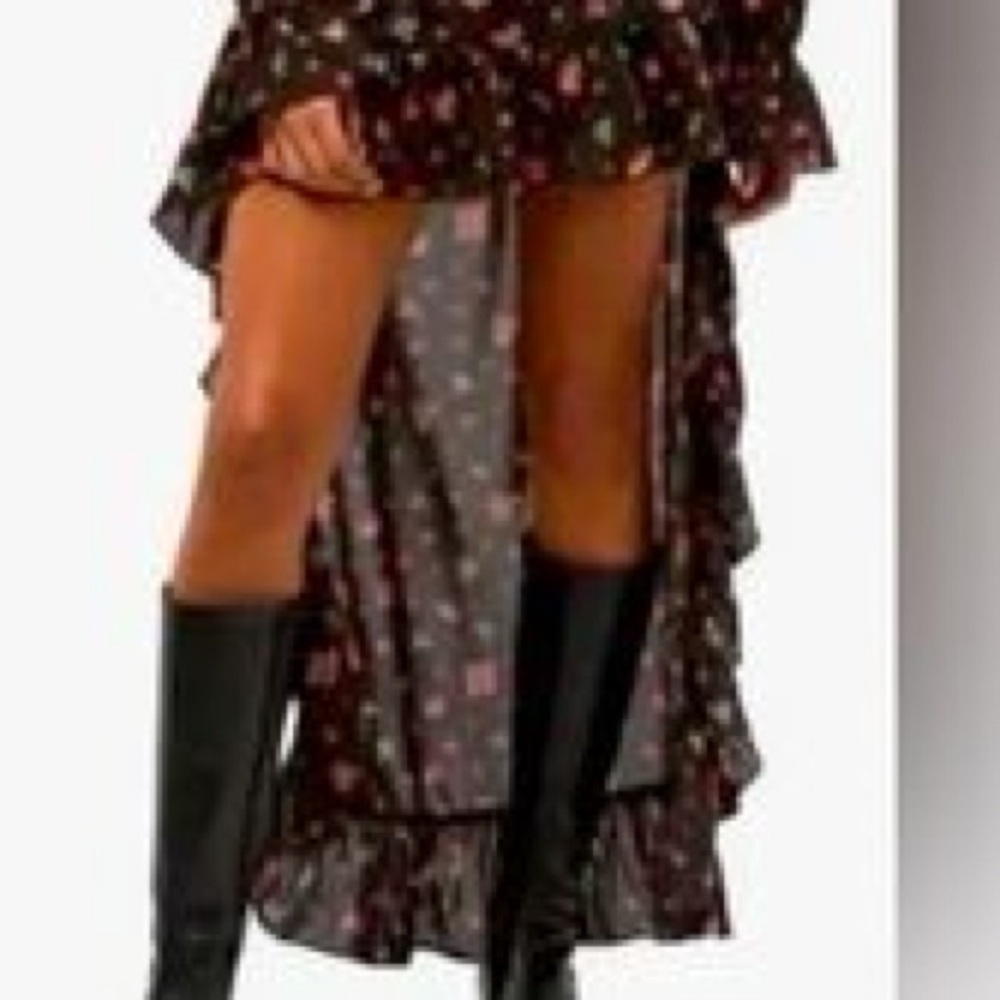 Floral Black High-Low Dress - Picture 2 of 14